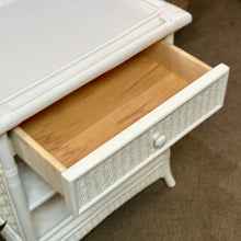Load image into Gallery viewer, White Rattan Nightstand
