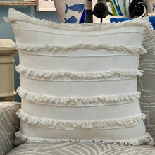 Load image into Gallery viewer, Ivory Fringe Pillow
