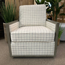 Load image into Gallery viewer, Plaid Swivel Chair w/ Wood Trim
