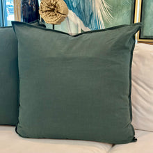 Load image into Gallery viewer, Dark Green Linen Pillow
