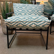 Load image into Gallery viewer, Turquoise &amp; White Accent Chair
