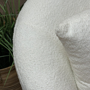 Plush Ivory Swivel Chair W/Otto