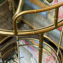 Load image into Gallery viewer, Gold Faux Bamboo Bar Cart
