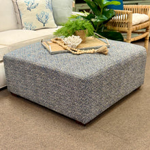 Load image into Gallery viewer, Navy Patterned Ottoman
