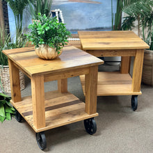 Load image into Gallery viewer, Industrial Wood Side Table
