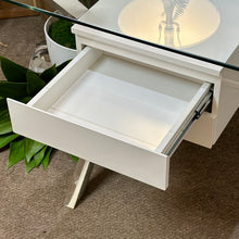 Load image into Gallery viewer, Glass Top Chrome Desk
