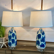 Load image into Gallery viewer, Blue/Seafoam Abstract Lamp
