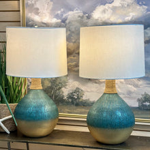 Load image into Gallery viewer, Teal/Gold Lamp
