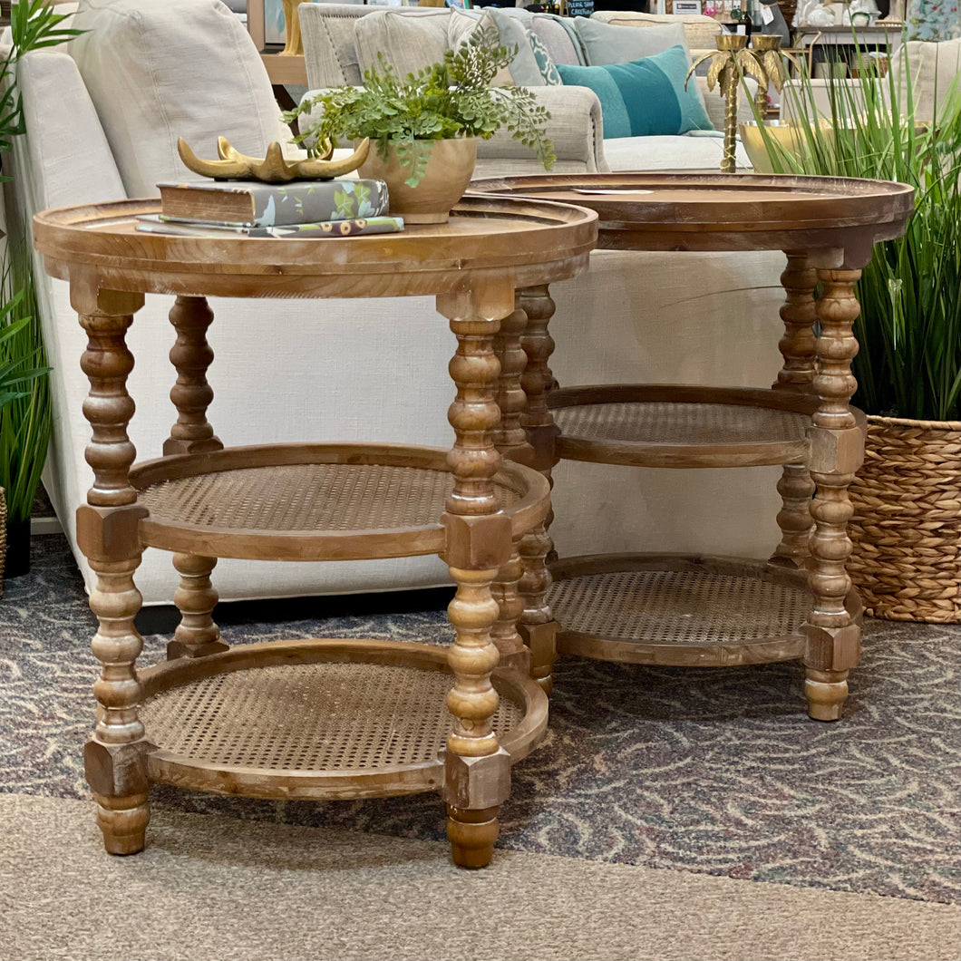 Round Spindle Leg Side Table