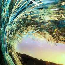 Load image into Gallery viewer, Tempered Glass Wave W/Gold Leaf
