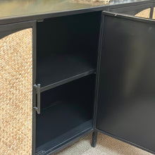 Load image into Gallery viewer, Black Metal/Rattan Sideboard
