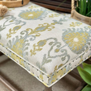 Bernhardt Yellow/Grey Ikat Bench