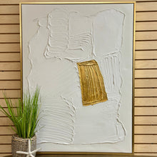 Load image into Gallery viewer, White &amp; Gold Textured Abstract
