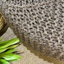Load image into Gallery viewer, Round Grey Woven Ottoman

