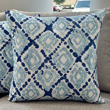 Load image into Gallery viewer, Blue Geometric Outdoor Pillow
