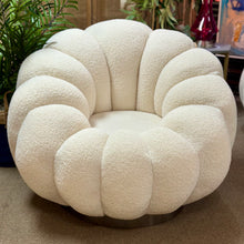 Load image into Gallery viewer, White Boucle Swivel Chair
