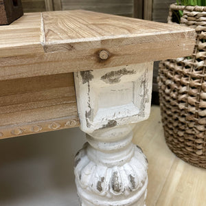 Natural & Distressed White Coffee Table