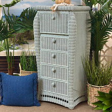 Load image into Gallery viewer, Soft Blue Wicker Jewelry Chest
