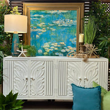 Load image into Gallery viewer, 4DR White Carved Wood Credenza
