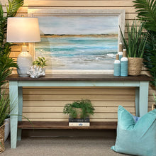 Load image into Gallery viewer, Aqua &amp; Wood Console
