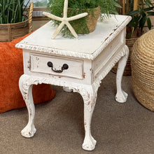 Load image into Gallery viewer, Narrow White Shabby Side Table
