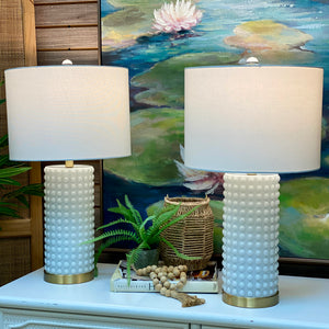 White Textured Glass Lamp