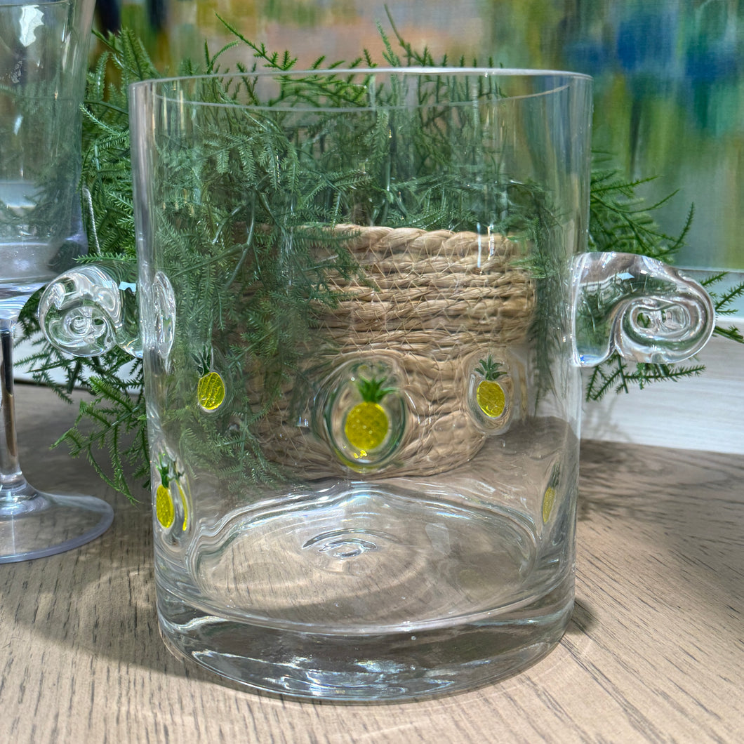 Anthropologie Pineapple Glass Ice Bucket