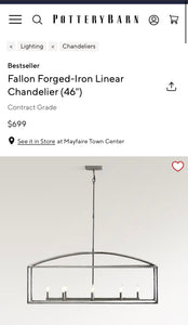 Pottery Barn 'Fallon' Chandelier