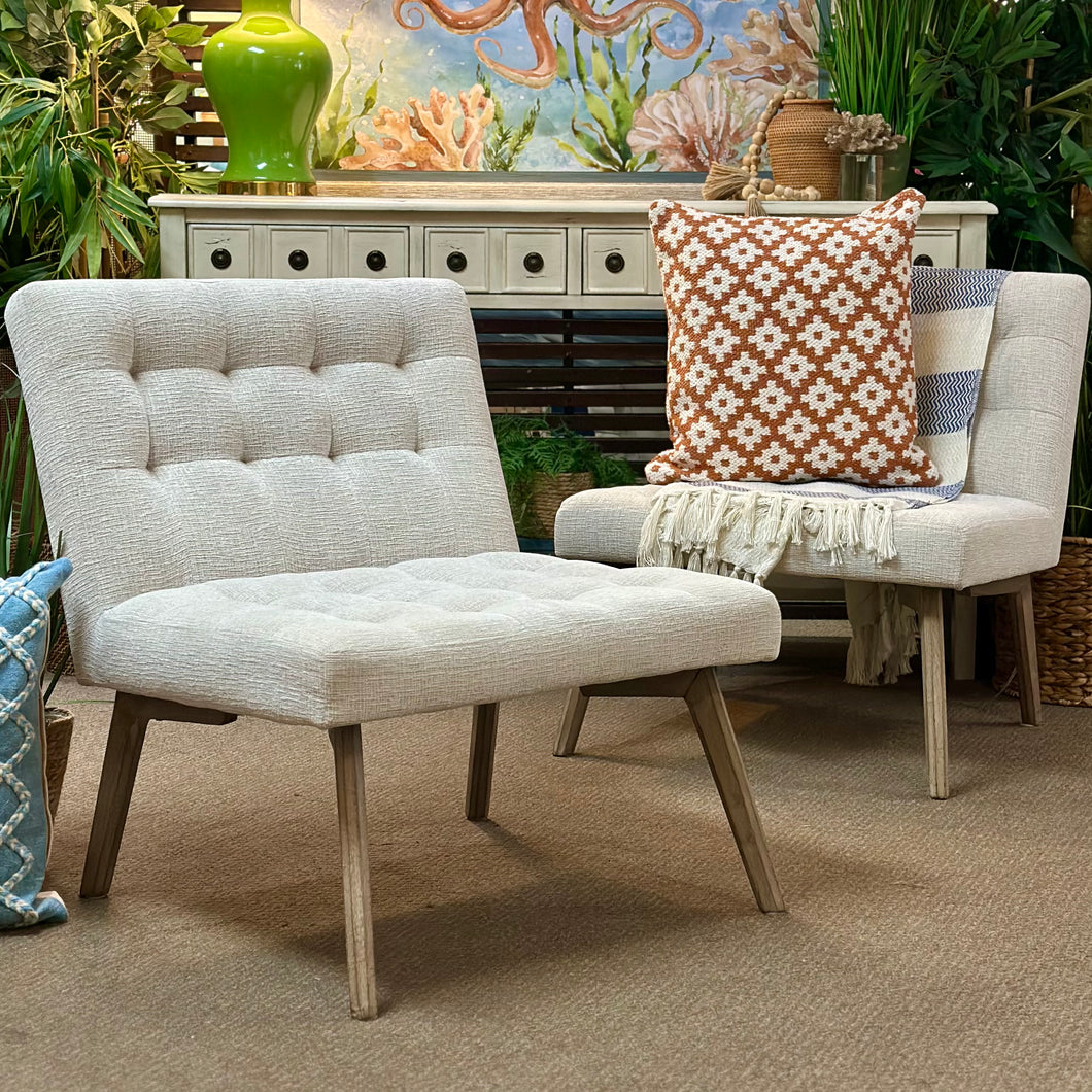 Tufted Greige Chair