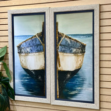 Load image into Gallery viewer, &#39;Blue Striped Boat&#39; Diptych
