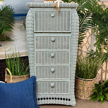 Load image into Gallery viewer, Soft Blue Wicker Jewelry Chest

