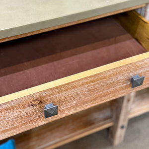 Wooden Console w/ Slate grey Top