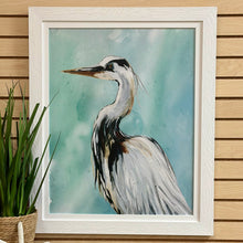 Load image into Gallery viewer, Left Aqua Heron Giclee Art
