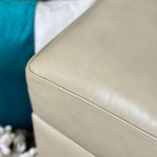 Load image into Gallery viewer, Ivory Leather Ottoman

