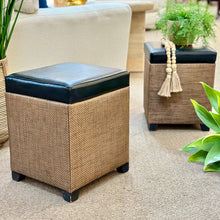 Load image into Gallery viewer, Tweed-Look Storage Ottoman
