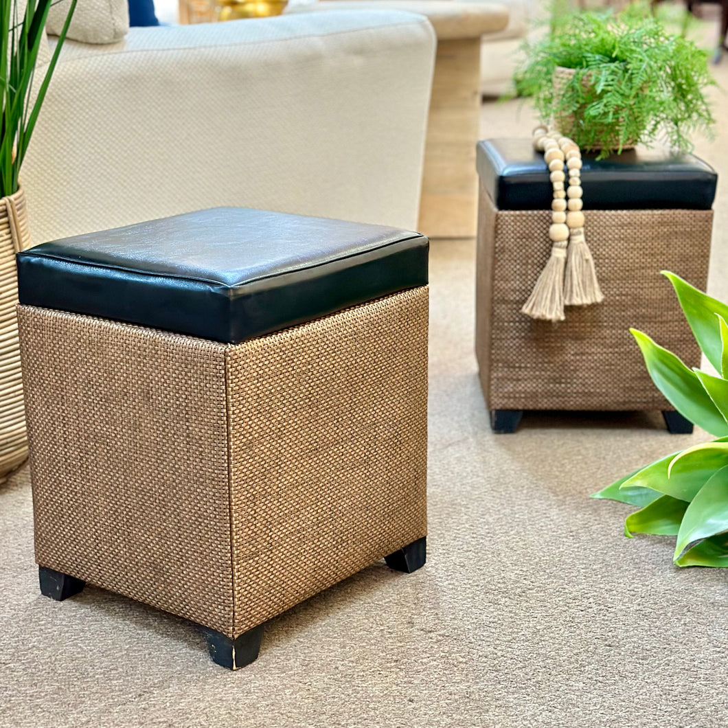 Tweed-Look Storage Ottoman