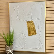 Load image into Gallery viewer, White &amp; Gold Textured Abstract
