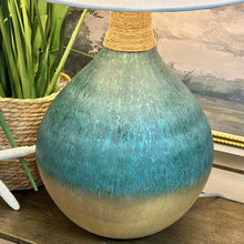Load image into Gallery viewer, Teal/Gold Lamp
