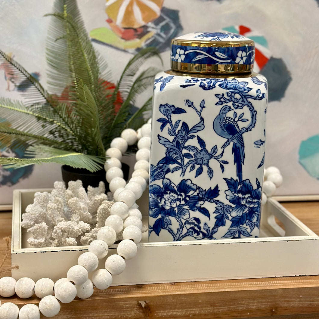 Blue/White Chinoiserie Jar