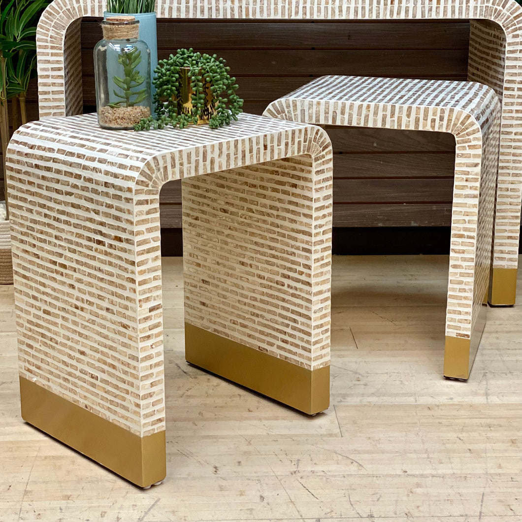 Waterfall Mother of Pearl Side Table