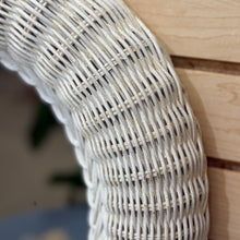 Load image into Gallery viewer, Oval White Wicker Mirror
