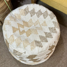 Load image into Gallery viewer, Beige/Taupe Patterned Pouf
