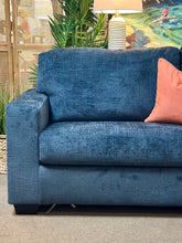 Load image into Gallery viewer, Blue Chenille Sleeper Sofa
