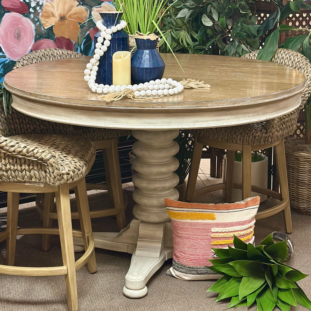 Two Tone Pedestal Pub Table