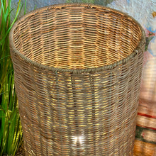 Load image into Gallery viewer, Green Lamp W/Rattan Shade
