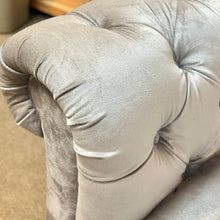 Load image into Gallery viewer, Grey Velvet Chesterfield Sofa

