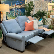 Load image into Gallery viewer, Powder Blue Reclining Sofa
