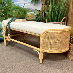 Oval Rattan Bench