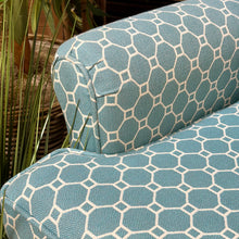 Load image into Gallery viewer, Aqua Honeycomb Swivel Glider
