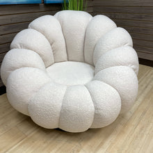Load image into Gallery viewer, White Boucle Swivel Chair
